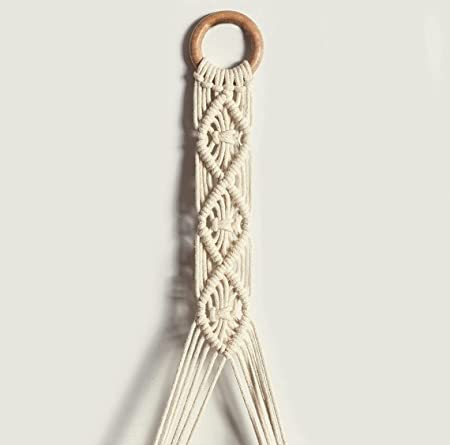 Wall Hanging Shelf Chic Decor Wood Floating Boho Shelves with (White)