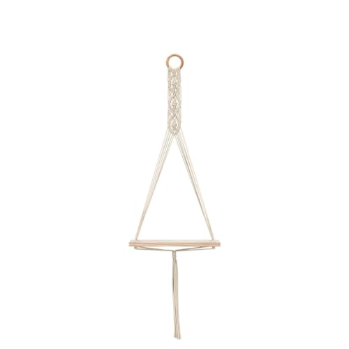 Macrame Handmade Wall Shelf for Plants Decor Cotton Cord Pine Wooden Plank Hanging Floating Shelf Boho Decor Set of 2 for Bedroom Living Room Balcony Beige 55 x 30  Amazon.in Home & Kitchen