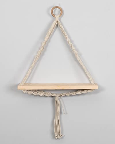 Macrame Wall Hanging Shelf Woven Home Decor Wood Floating Storage Shelf Bohemian Handmade Cotton Rope,Living Room, Balcony, Garden, (71 L x 40 W), Beige  Amazon.in Home & Kitchen