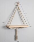 Macrame Wall Hanging Shelf Woven Home Decor Wood Floating Storage Shelf Bohemian Handmade Cotton Rope,Living Room, Balcony, Garden, (71 L x 40 W), Beige  Amazon.in Home & Kitchen