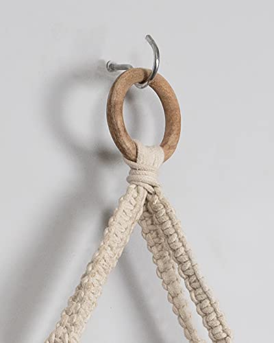 Macrame Wall Hanging Shelf Woven Home Decor Wood Floating Storage Shelf Bohemian Handmade Cotton Rope,Living Room, Balcony, Garden, (71 L x 40 W), Beige  Amazon.in Home & Kitchen