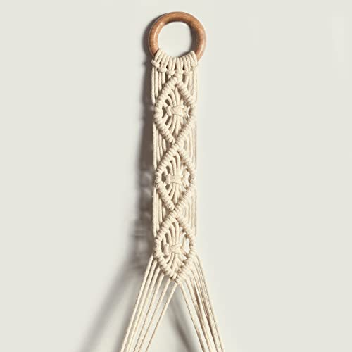 Macrame Handmade Wall Shelf for Plants Decor Cotton Cord Pine Wooden Plank Hanging Floating Shelf Boho Decor Set of 2 for Bedroom Living Room Balcony Beige 55 x 30  Amazon.in Home & Kitchen