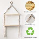 Macrame Wall Hanging Shelf Bohemian Designs Home Decor Pine Wooden Shelves and Cotton Cord (Bohemian)  Amazon.in Home & Kitchen