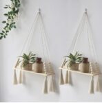 Macramé Wall Hanging Shelf for Home Décor Set of 2