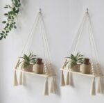 Macramé Wall Hanging Shelf for Home Décor Set of 2