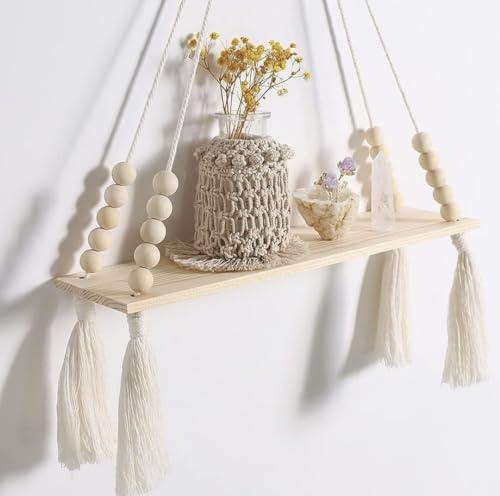 Macramé Wall Hanging Shelf for Home Décor Set of 2