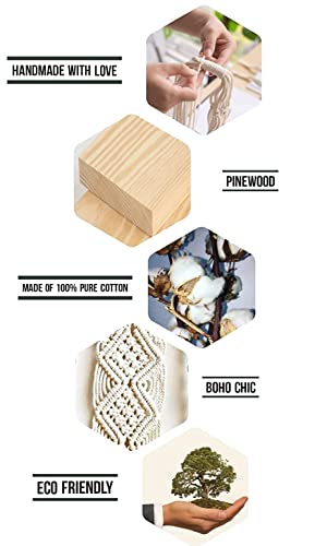 Macrame Wall Hanging Shelf, Boho Handmade Floating Wooden Book Shelve for Home Decor, Bedroom, Living Room, Nursery, Decoration 10x5x22 Inch,1-Pcs, Off-White  Amazon.in Home & KitchenWatch the videoWatch the video