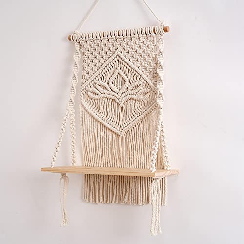 Wall Hanging Shelf Chic Decor Wood Floating Boho Shelves with Wooden Dowel Hand Woven Bohemian Decor for Apartment Dorm Bedroom Living Room Nursery 60 x 30 cm (Beige)  Amazon.in Home & KitchenWatch the videoWatch the video