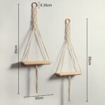 Macrame Handmade Wall Shelf for Plants Decor Cotton Cord Pine Wooden Plank Hanging Floating Shelf Boho Decor Set of 2 for Bedroom Living Room Balcony Beige 55 x 30  Amazon.in Home & Kitchen